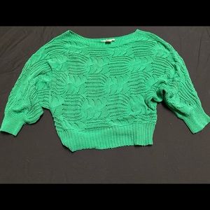 Green knit cover-up top